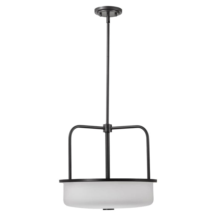 Pendant Nuvo 60-8037 Warren - 17 Inch Pendant - Gun Metal with Satin White Glass - Gun Metal Finish Nuvo