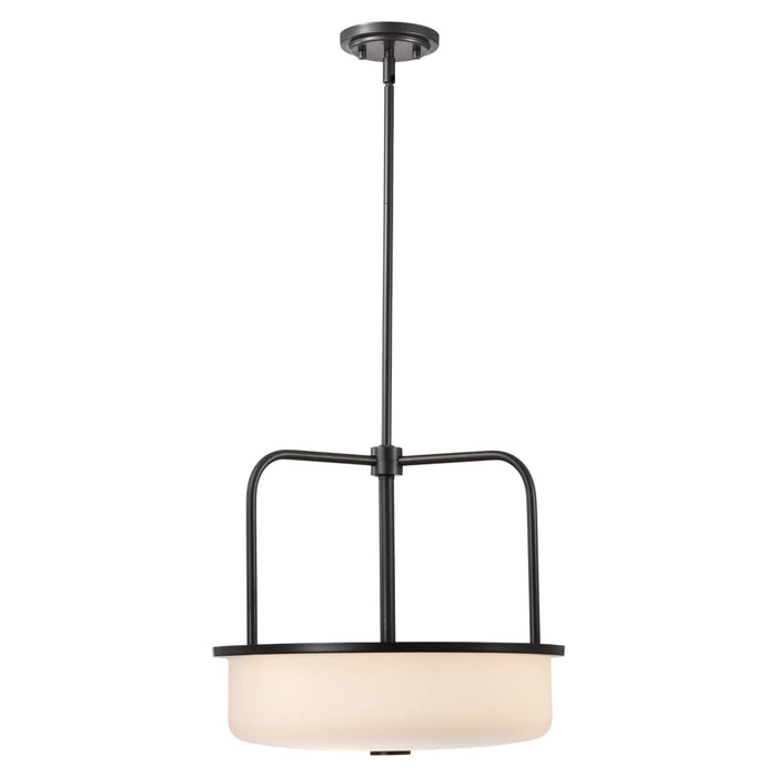 Pendant Nuvo 60-8037 Warren - 17 Inch Pendant - Gun Metal with Satin White Glass - Gun Metal Finish Nuvo