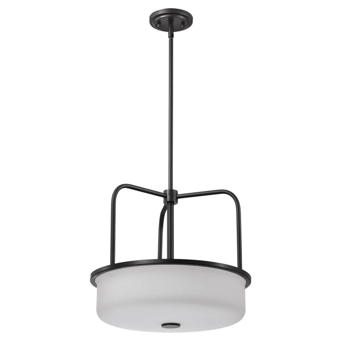 Pendant Nuvo 60-8037 Warren - 17 Inch Pendant - Gun Metal with Satin White Glass - Gun Metal Finish Nuvo