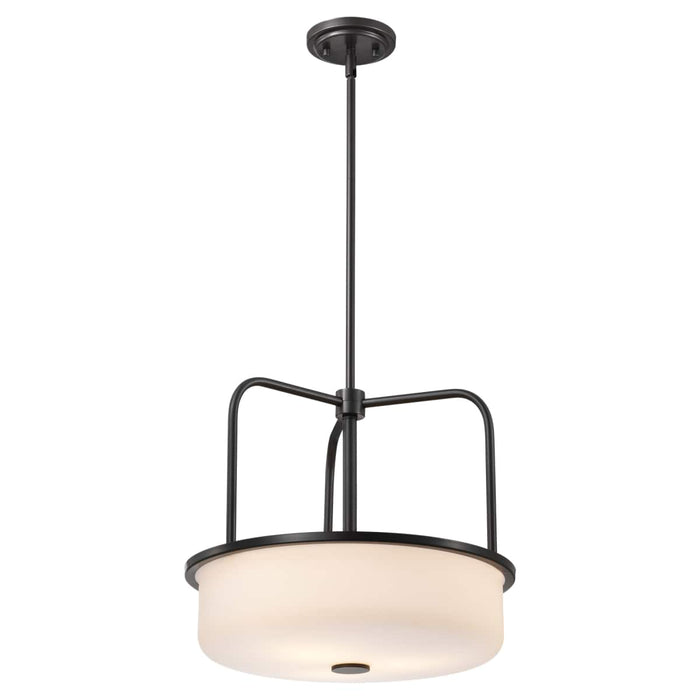 Pendant Nuvo 60-8037 Warren - 17 Inch Pendant - Gun Metal with Satin White Glass - Gun Metal Finish Nuvo