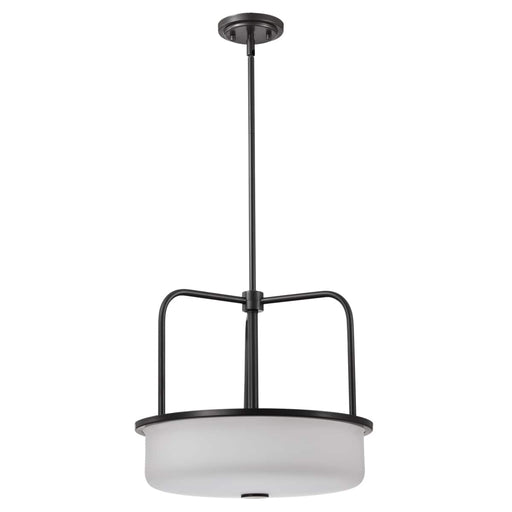 Pendant Nuvo 60-8037 Warren - 17 Inch Pendant - Gun Metal with Satin White Glass - Gun Metal Finish Nuvo