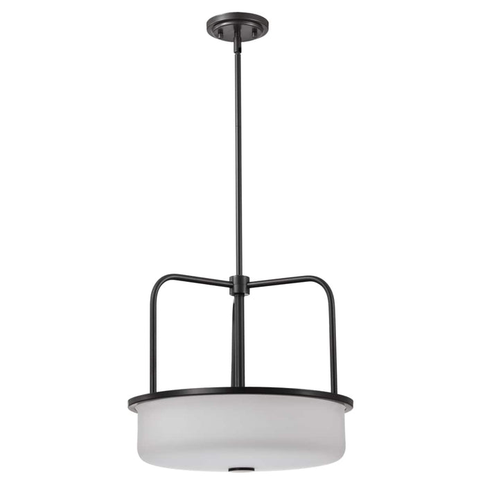 Pendant Nuvo 60-8037 Warren - 17 Inch Pendant - Gun Metal with Satin White Glass - Gun Metal Finish Nuvo