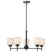Chandelier Nuvo 60-8038 Warren - 28 Inch 5 Light Chandelier - Gun Metal with Satin White Glass - Gun Metal Finish Nuvo