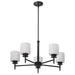 Chandelier Nuvo 60-8038 Warren - 28 Inch 5 Light Chandelier - Gun Metal with Satin White Glass - Gun Metal Finish Nuvo