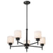 Chandelier Nuvo 60-8038 Warren - 28 Inch 5 Light Chandelier - Gun Metal with Satin White Glass - Gun Metal Finish Nuvo