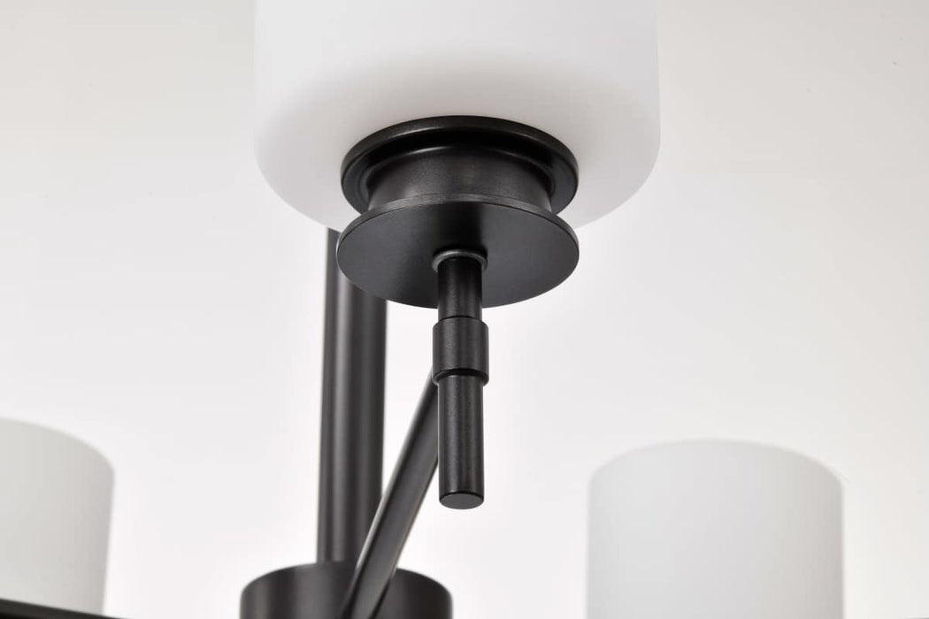 Chandelier Nuvo 60-8038 Warren - 28 Inch 5 Light Chandelier - Gun Metal with Satin White Glass - Gun Metal Finish Nuvo