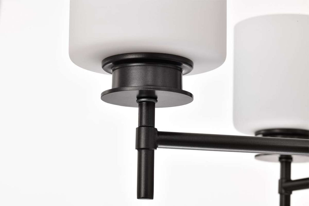 Chandelier Nuvo 60-8038 Warren - 28 Inch 5 Light Chandelier - Gun Metal with Satin White Glass - Gun Metal Finish Nuvo