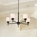Chandelier Nuvo 60-8038 Warren - 28 Inch 5 Light Chandelier - Gun Metal with Satin White Glass - Gun Metal Finish Nuvo