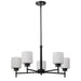 Chandelier Nuvo 60-8038 Warren - 28 Inch 5 Light Chandelier - Gun Metal with Satin White Glass - Gun Metal Finish Nuvo