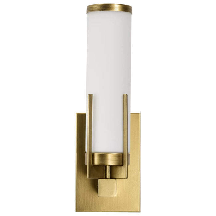 Vanity Nuvo 60-8041 Roselle - 1 Light Vanity - Natural Brass with White Glass Nuvo