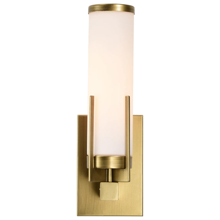 Vanity Nuvo 60-8041 Roselle - 1 Light Vanity - Natural Brass with White Glass Nuvo