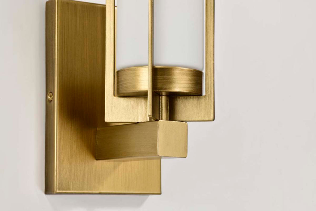 Vanity Nuvo 60-8041 Roselle - 1 Light Vanity - Natural Brass with White Glass Nuvo