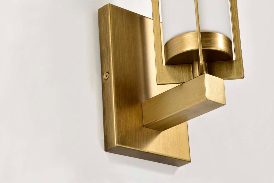 Vanity Nuvo 60-8041 Roselle - 1 Light Vanity - Natural Brass with White Glass Nuvo