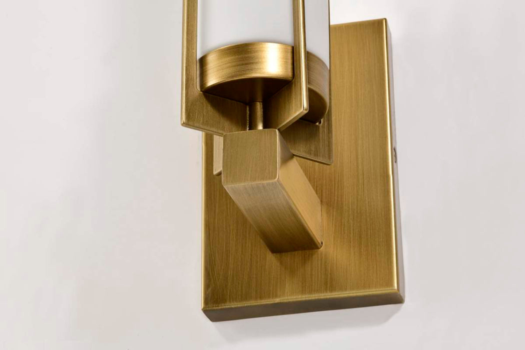 Vanity Nuvo 60-8041 Roselle - 1 Light Vanity - Natural Brass with White Glass Nuvo