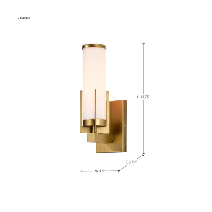 Vanity Nuvo 60-8041 Roselle - 1 Light Vanity - Natural Brass with White Glass Nuvo