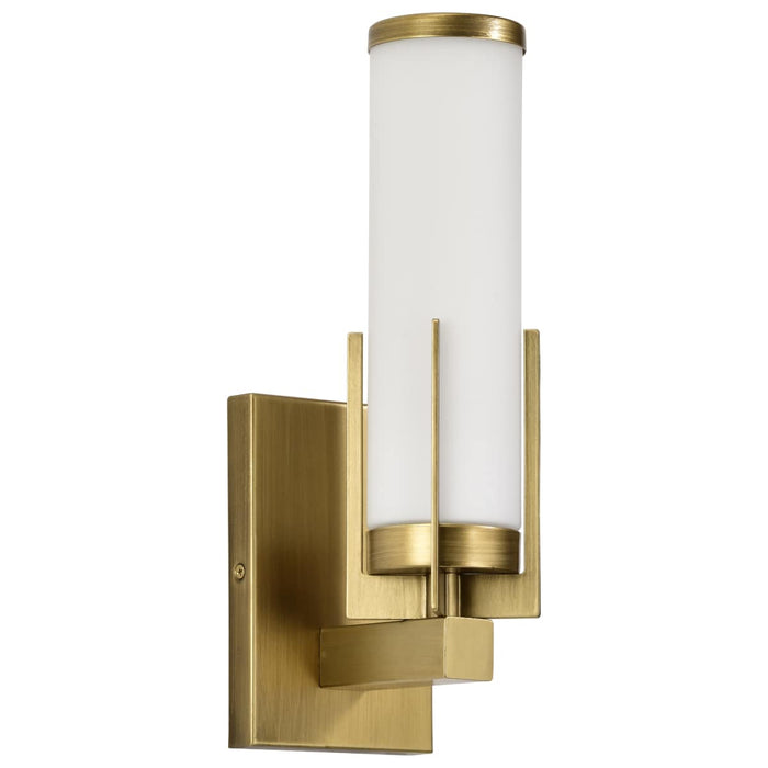 Vanity Nuvo 60-8041 Roselle - 1 Light Vanity - Natural Brass with White Glass Nuvo