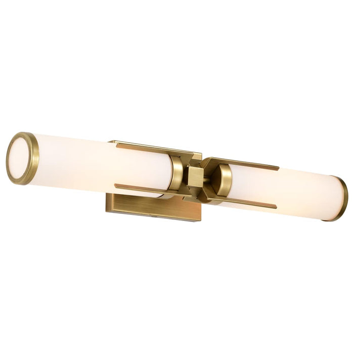 Vanity Nuvo 60-8042 Roselle - 2 Light Vanity - Natural Brass with White Glass Nuvo