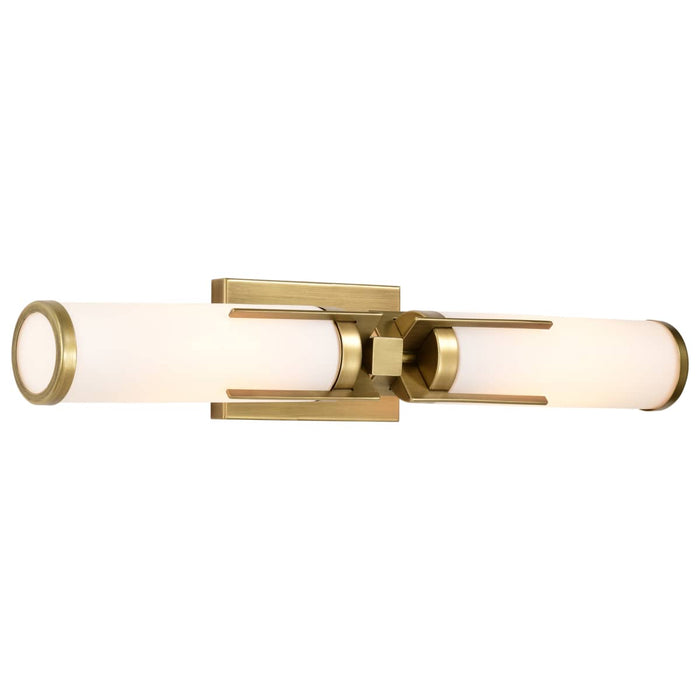 Vanity Nuvo 60-8042 Roselle - 2 Light Vanity - Natural Brass with White Glass Nuvo