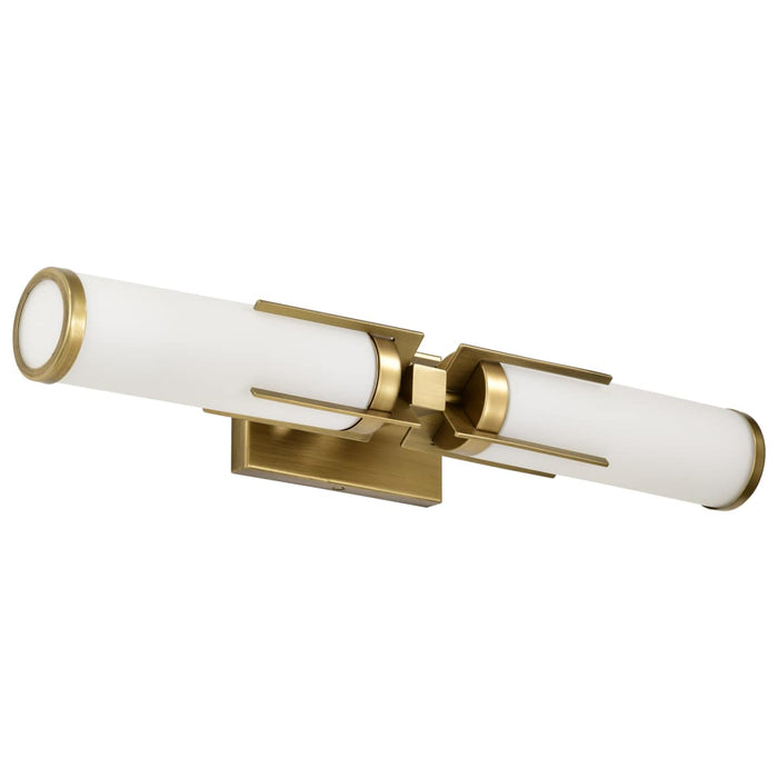 Vanity Nuvo 60-8042 Roselle - 2 Light Vanity - Natural Brass with White Glass Nuvo