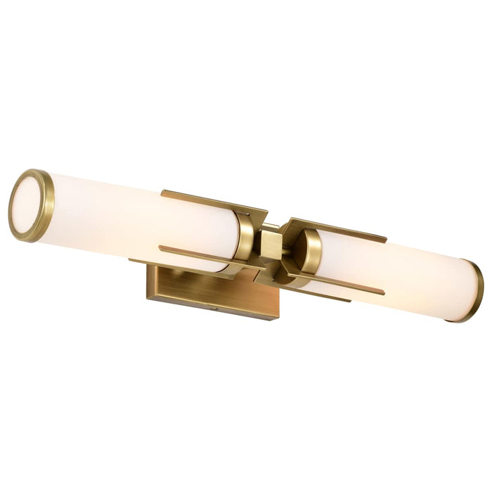 Vanity Nuvo 60-8042 Roselle - 2 Light Vanity - Natural Brass with White Glass Nuvo