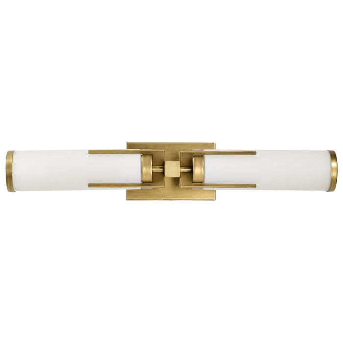 Vanity Nuvo 60-8042 Roselle - 2 Light Vanity - Natural Brass with White Glass Nuvo