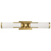 Vanity Nuvo 60-8042 Roselle - 2 Light Vanity - Natural Brass with White Glass Nuvo