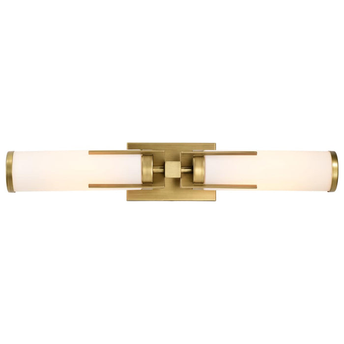 Vanity Nuvo 60-8042 Roselle - 2 Light Vanity - Natural Brass with White Glass Nuvo