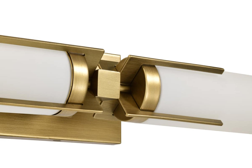Vanity Nuvo 60-8042 Roselle - 2 Light Vanity - Natural Brass with White Glass Nuvo