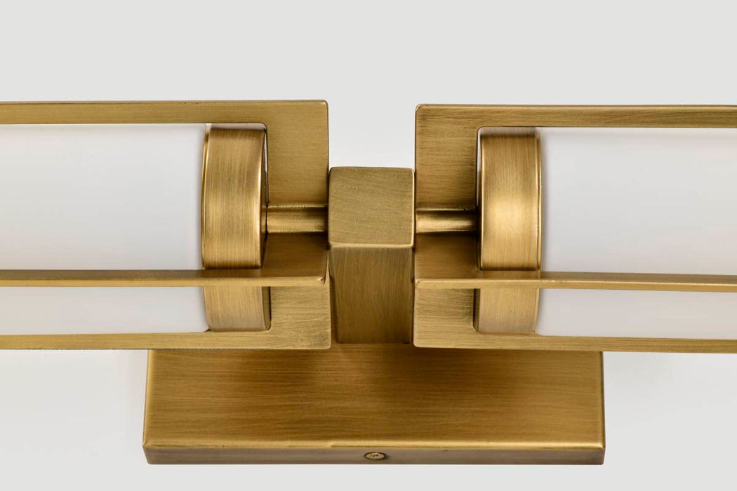 Vanity Nuvo 60-8042 Roselle - 2 Light Vanity - Natural Brass with White Glass Nuvo