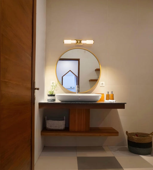 Vanity Nuvo 60-8042 Roselle - 2 Light Vanity - Natural Brass with White Glass Nuvo