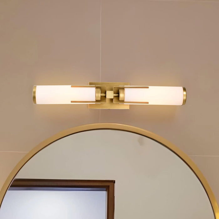 Vanity Nuvo 60-8042 Roselle - 2 Light Vanity - Natural Brass with White Glass Nuvo