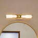 Vanity Nuvo 60-8042 Roselle - 2 Light Vanity - Natural Brass with White Glass Nuvo