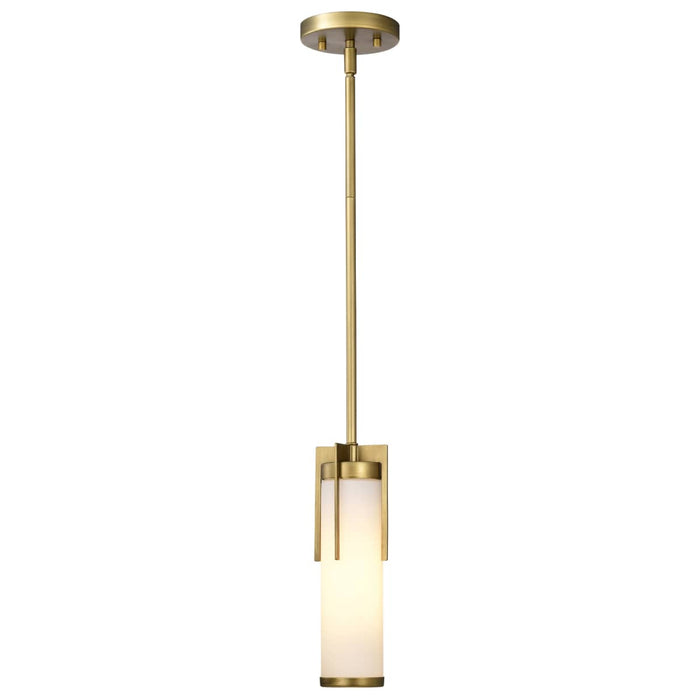 Mini Pendant Nuvo 60-8043 Roselle - Mini Pendant - Natural Brass with White Glass Nuvo