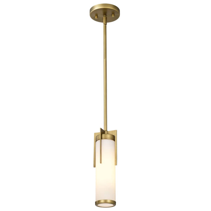 Mini Pendant Nuvo 60-8043 Roselle - Mini Pendant - Natural Brass with White Glass Nuvo