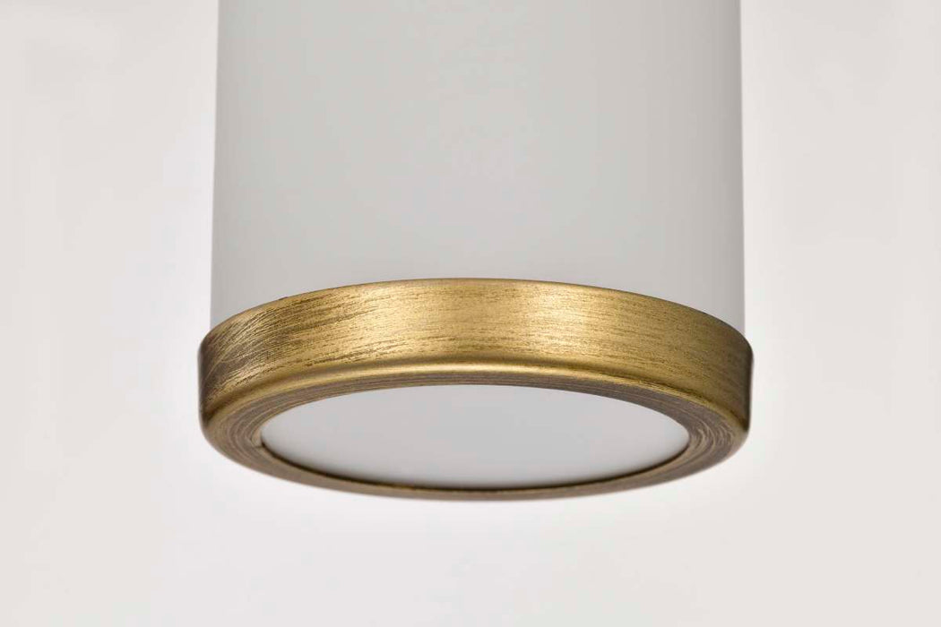 Mini Pendant Nuvo 60-8043 Roselle - Mini Pendant - Natural Brass with White Glass Nuvo