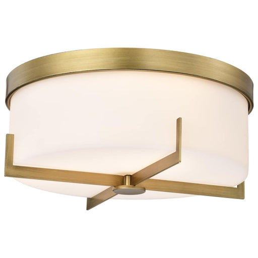 Flush Mount Nuvo 60-8044 Roselle - 15 Inch Flush Mount - Natural Brass with White Glass Nuvo