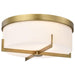 Flush Mount Nuvo 60-8044 Roselle - 15 Inch Flush Mount - Natural Brass with White Glass Nuvo