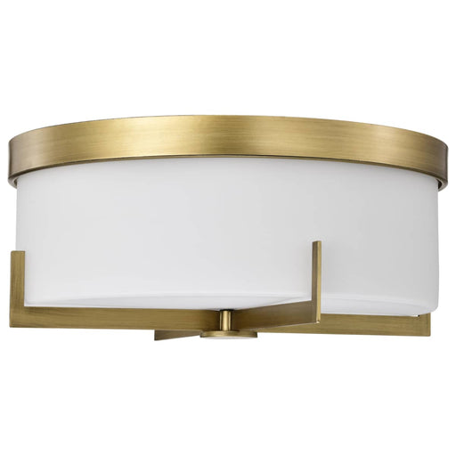 Flush Mount Nuvo 60-8044 Roselle - 15 Inch Flush Mount - Natural Brass with White Glass Nuvo