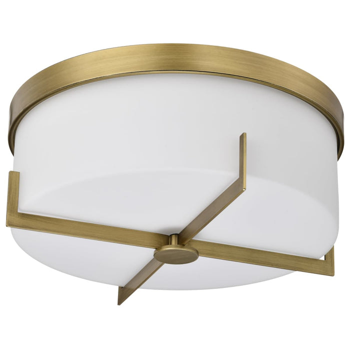 Flush Mount Nuvo 60-8044 Roselle - 15 Inch Flush Mount - Natural Brass with White Glass Nuvo