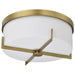 Flush Mount Nuvo 60-8044 Roselle - 15 Inch Flush Mount - Natural Brass with White Glass Nuvo