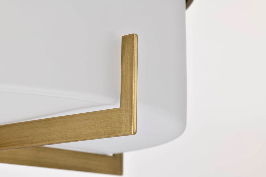 Flush Mount Nuvo 60-8044 Roselle - 15 Inch Flush Mount - Natural Brass with White Glass Nuvo