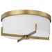 Flush Mount Nuvo 60-8044 Roselle - 15 Inch Flush Mount - Natural Brass with White Glass Nuvo