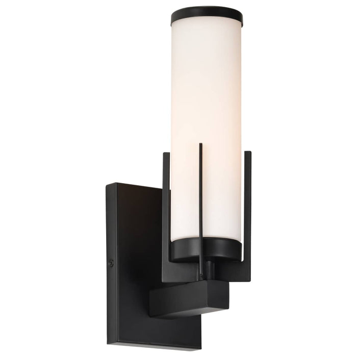 Vanity Nuvo 60-8051 Roselle - 1 Light Vanity - Matte Black with White Glass Nuvo
