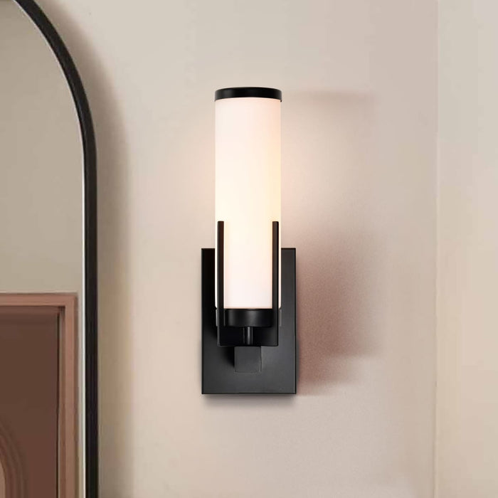 Vanity Nuvo 60-8051 Roselle - 1 Light Vanity - Matte Black with White Glass Nuvo