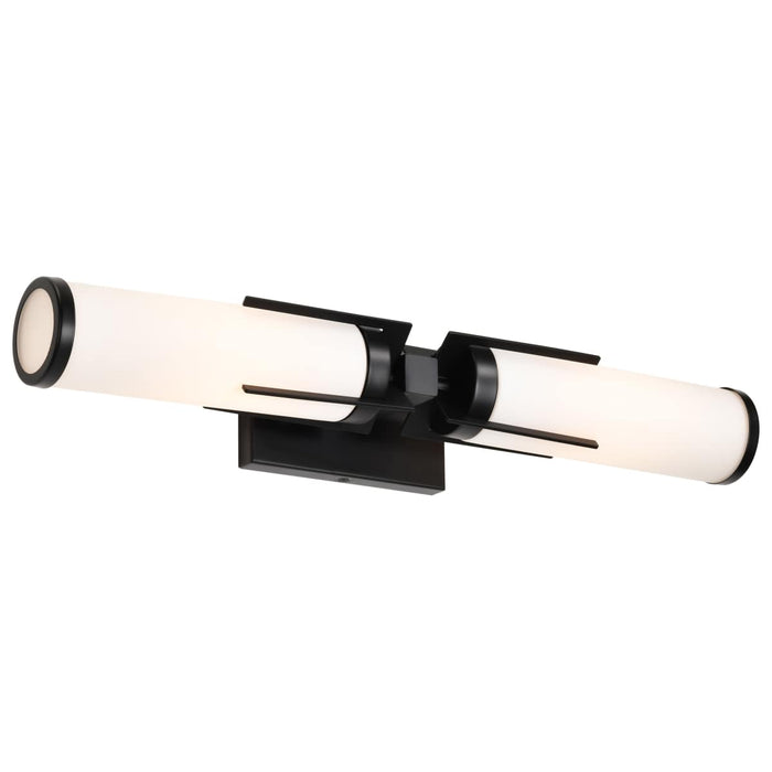 Vanity Nuvo 60-8052 Roselle - 2 Light Vanity - Matte Black with White Glass Nuvo