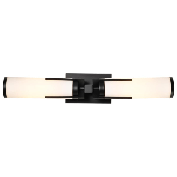 Vanity Nuvo 60-8052 Roselle - 2 Light Vanity - Matte Black with White Glass Nuvo