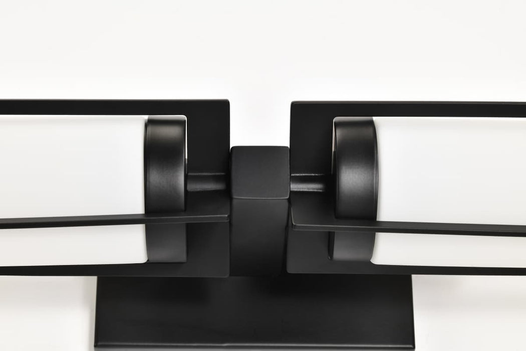 Vanity Nuvo 60-8052 Roselle - 2 Light Vanity - Matte Black with White Glass Nuvo