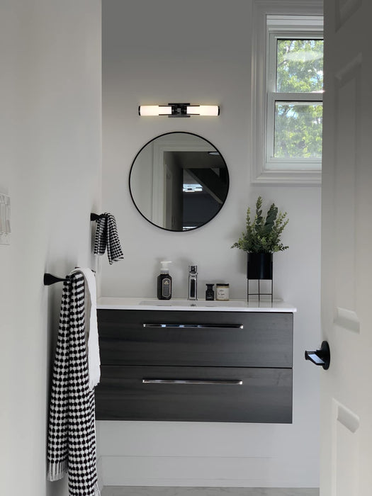 Vanity Nuvo 60-8052 Roselle - 2 Light Vanity - Matte Black with White Glass Nuvo
