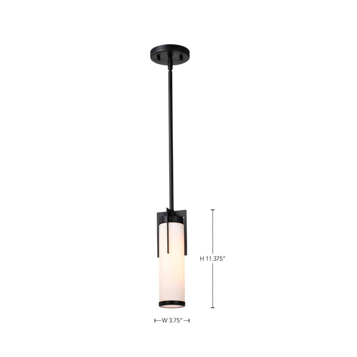 Mini Pendant Nuvo 60-8053 Roselle - Mini Pendant - Matte Black with White Glass Nuvo