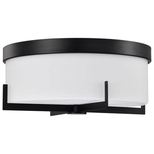 Flush Mount Nuvo 60-8054 Roselle - 15 Inch Flush Mount - Matte Black with White Glass Nuvo